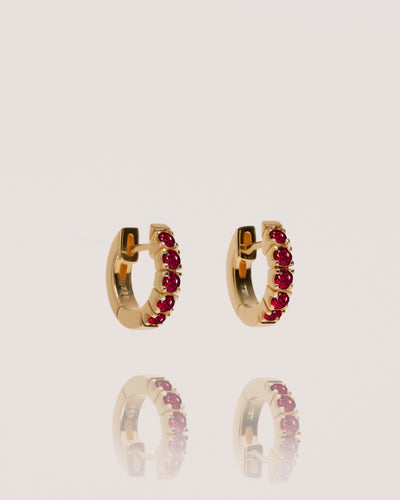 Ruby Signature Huggie in Yellow Gold