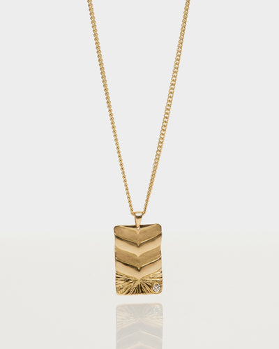 Diamond and 18K Yellow Gold 'Tablet' Pendant