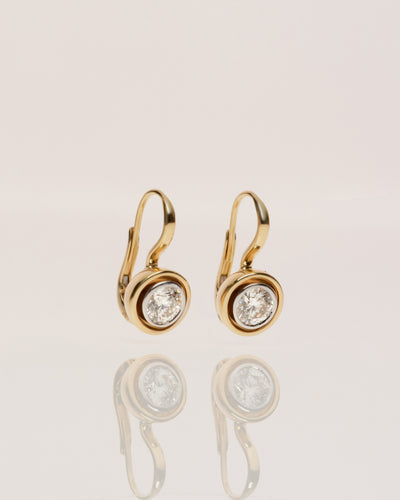 1.0 carat Diamond Dormeuse Earring